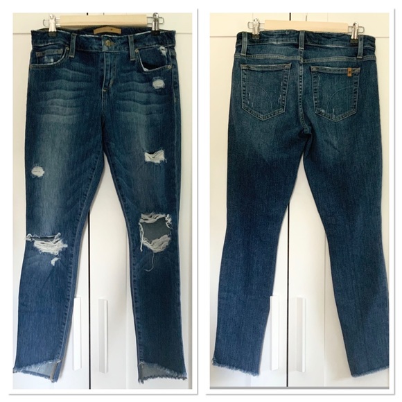 Joe's Jeans Denim - Joe's Blondie Frayed Slant Hem Skinny Ankle Jeans